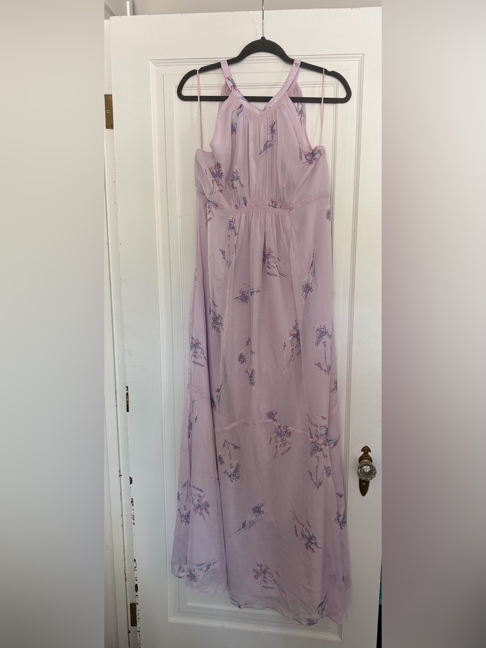 A Pea in the Pod Lavender Floral Maxi Maternity Dress